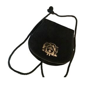 Bottega Veneta Black Suede Evening Bag